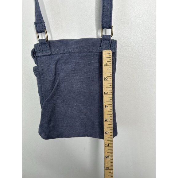 Life is Good Purse Blue Daisy Crossbody Bag Cotton Blend Canvas Button Closure - Picture 6 of 8